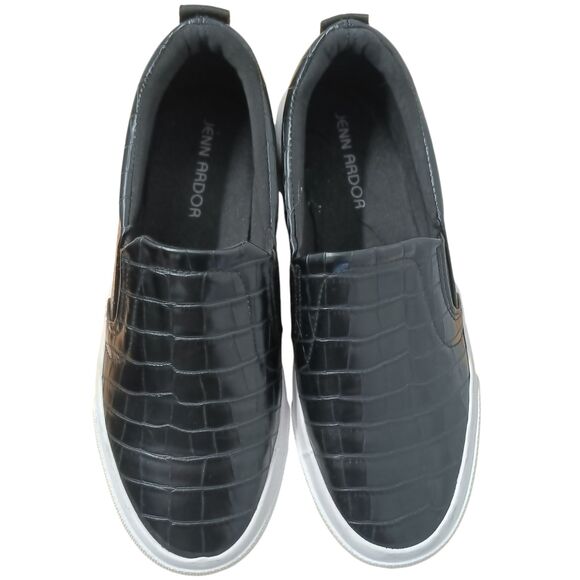 Jenn Ardor Black Croc Pattern Slip On Skate Shoes Size 10 - Picture 4 of 6